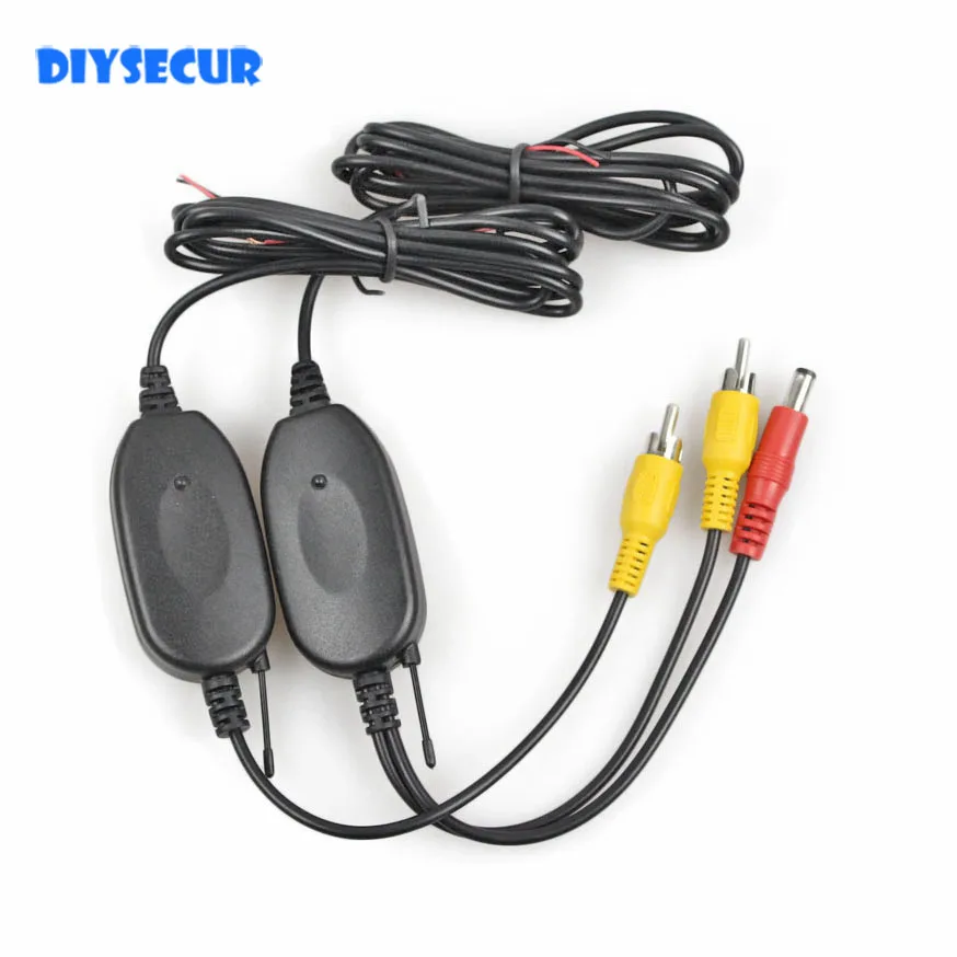 DIYSECUR  2.4G Wireless Rear View Camera RCA Video Transmitter & Receiver Kit for Car Rearview Monitor Transmitter & Receiver