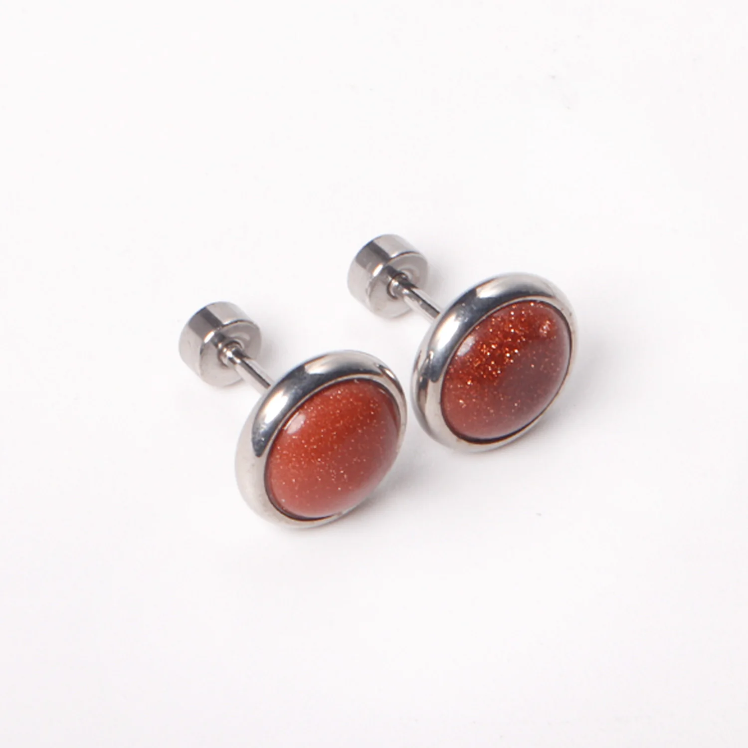 12 Pairs 316L Stainless Steel Round Opal Earring Bijoux Female Vintage Jewelry 10mm Screw Back Stud Earrings Wholesale Party