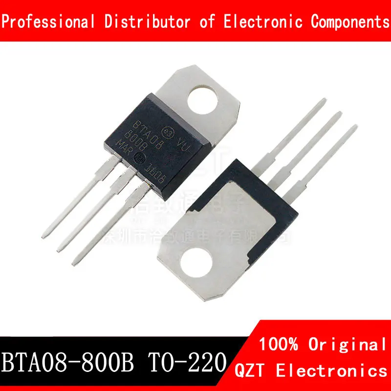 

10pcs/lot BTA08-800B 08-800b BTA Full Range Bidirectional Triode Thyristor Sealed TO-220 In Stock