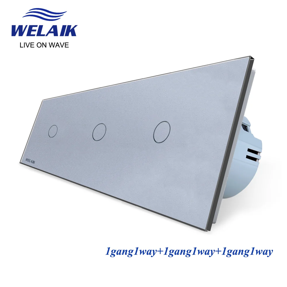 Imagem -05 - Welaik Padrão Europeu da ue Quadro 1000 220 w 1gang1way Vidro de Cristal-painel Led Luz Faixa de Parede Interruptor de Toque v A39111111cw