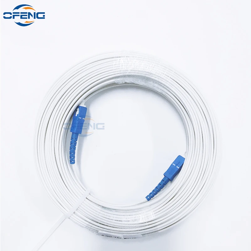 50/150/200M 2 Steel 1 core SC UPC to SC UPC Indoor Outdoor Fiber Drop Cable Optical Patch Cord Single Mode Simplex G675A1 DIY