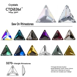 Rhinestone Triangle Flat Back Crystal Glass NO Hotfix Sew on Rhinestones Crystal for Decoration Dress Clothing Jewel Accessorie