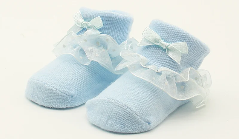 Calcetines de encaje para bebés de 0 a 6 meses, de princesa