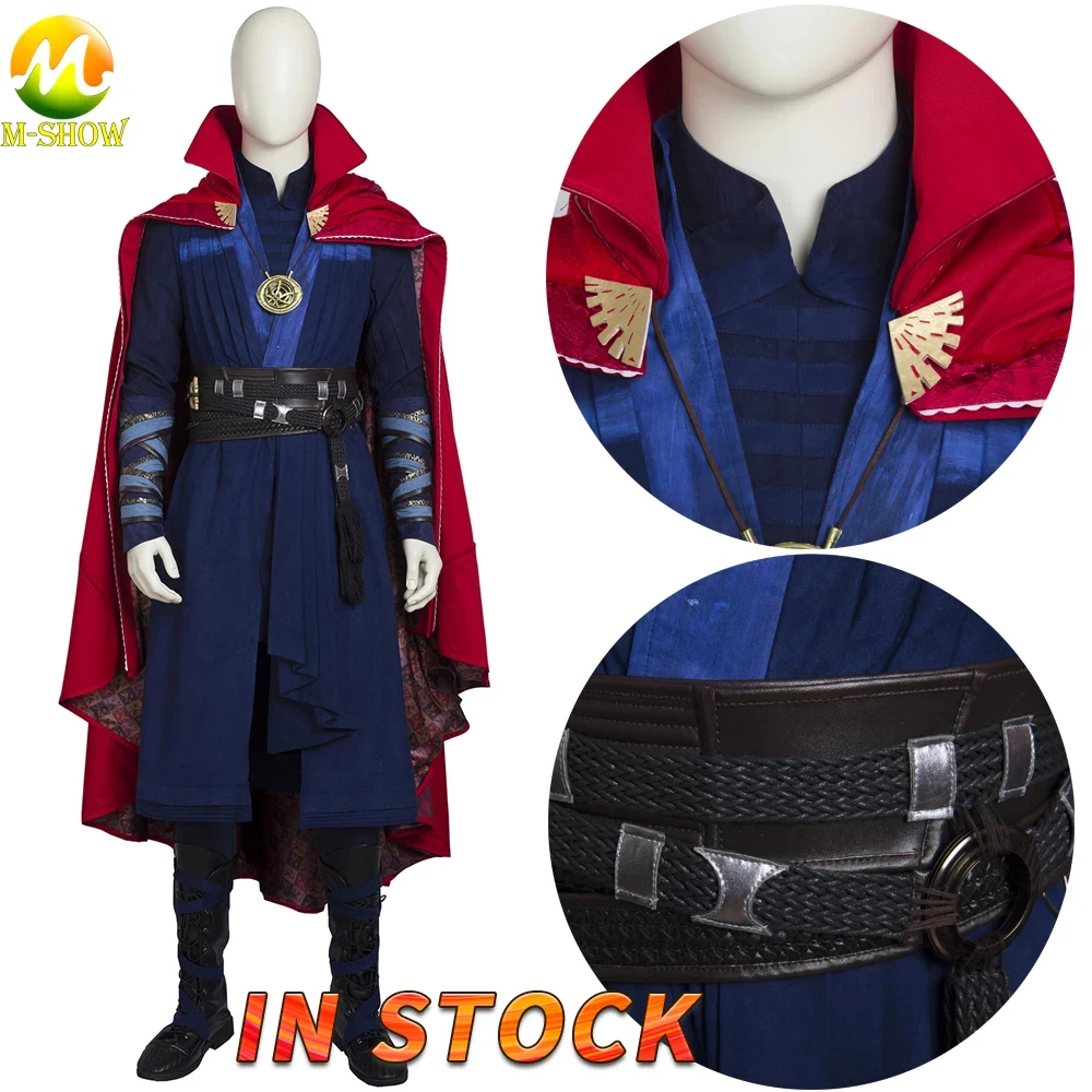 

Superhero Doctor Stephen Strange Cosplay Costume Cape Boots Belt Men Outfit for Halloween Carnival Party Custom Made