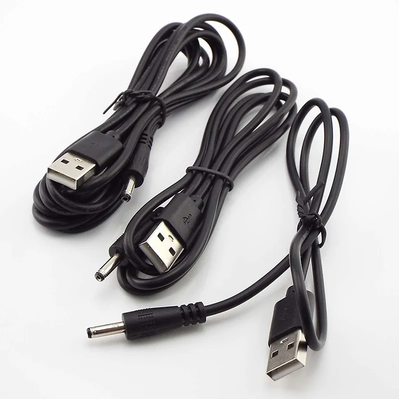 1Pcs USB A Male Plug to DC 2.5 3.5 1.35 4.0 1.7 5.5 2.1 5.5 2.5mm Power Supply Plug Jack Type A Extension Cable Connector Cord A