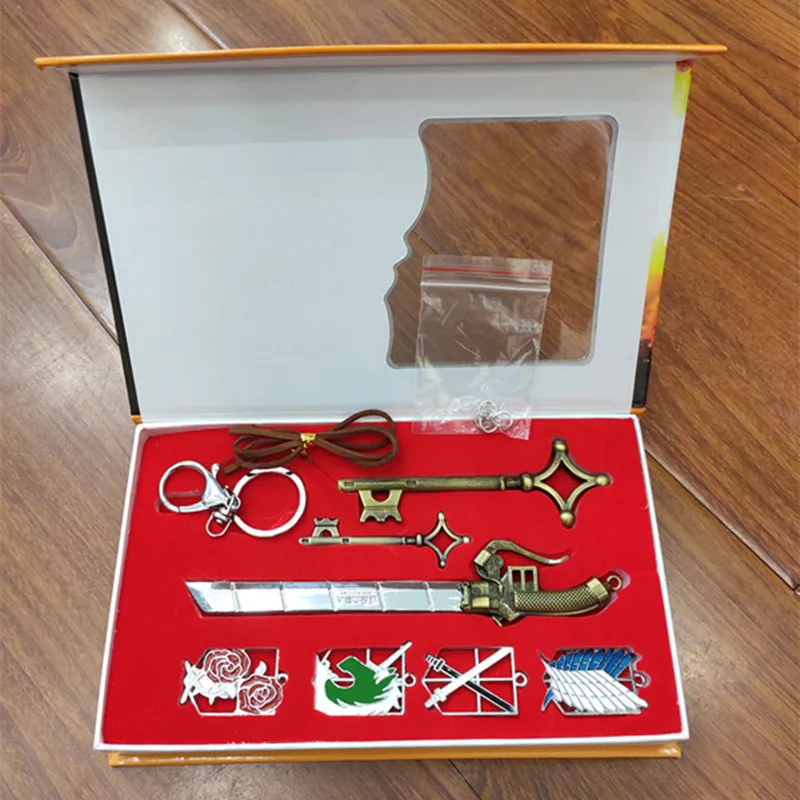 Japan Anime Attack on Titan Toys Set Levi Rivaille Mikasa Ackerman Weapons Sword Props Collection Toys