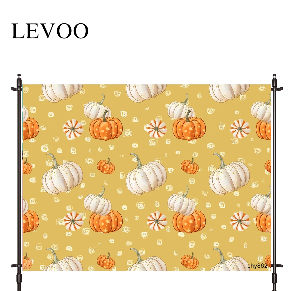 LEVOO Photography Backdrop Bumper Harvest Pumpkin Orange Lovely Sugar Prop Fabric Photography Backdrop Photocall Photobooth