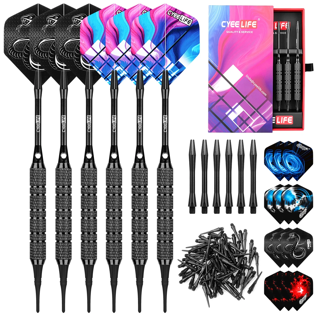 CyeeLife 16/20g Soft Tip Darts Set Professional  For Plastic Electronic Dartboard Indoor Dartboard Game Family bar entertainment