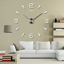 Große Wanduhr Quarz 3D DIY Große Uhr Dekorative Küche Uhren Acryl Spiegel Aufkleber Oversize Wanduhren Hause Brief Decor