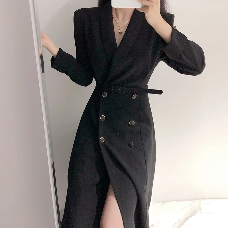 SMTHMA 2021 New Autumn Winter Women\'s Trench Coat Korean Chic Windbreaker Female Overcoat Double Breasted Ladies Long Abrigos