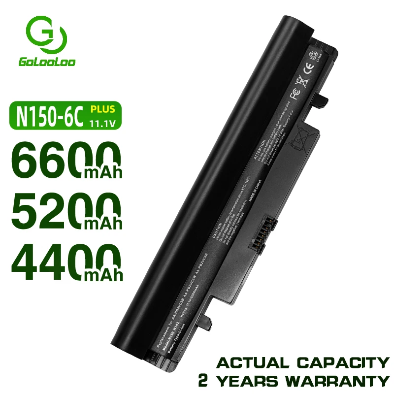 Golooloo AA-PB2VC6B AA-PL2VC6W Laptop Battery For Samsung N143 N143P N145 N145P N148 N148P N150 N250 N250P N260 N260P Plus