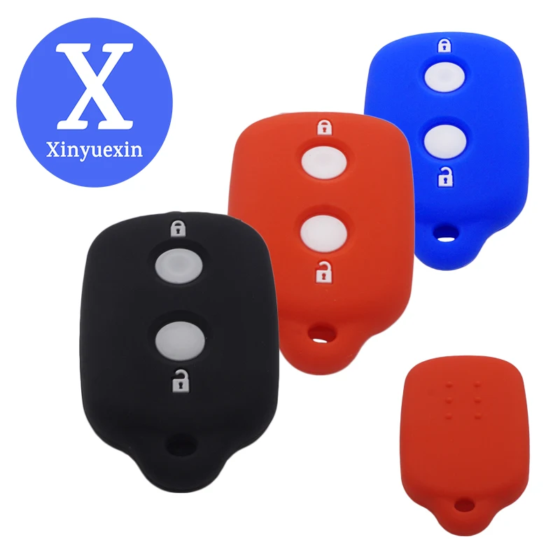 Xinyuexin capa de silicone para controle remoto, capa protetora para chave, 2 botões, chave para toyota lifting avançza daihatsu e controle remoto