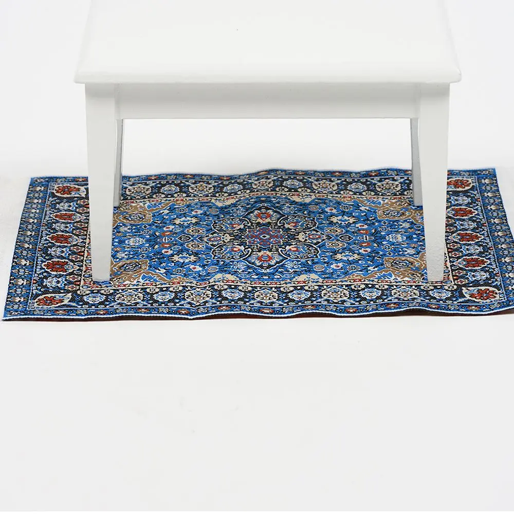 Toy Mini House Decor Turkish Style Miniature Weaving Rug Dollhouse Carpet Floor Coverings Doll Accessories