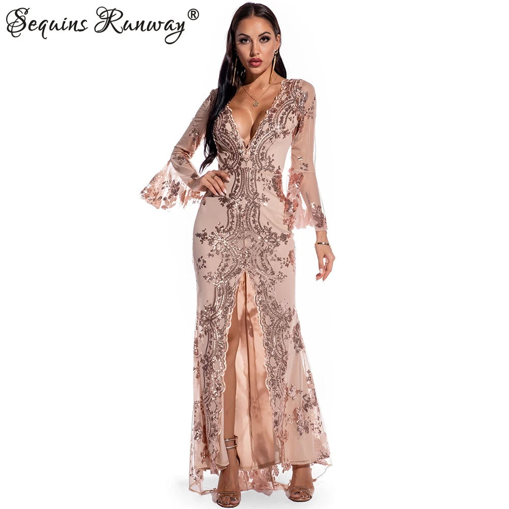 Sexy vintage Maxi night Club summer sequin dress women party Glitter bodycon black White woman long dress ladies dresses vestido