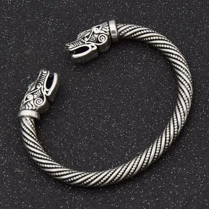 

Wholesale price 16new ^^^^China Tibet Silver Wolf Head Bracelet Indian Jewelry Cuff Bracelets