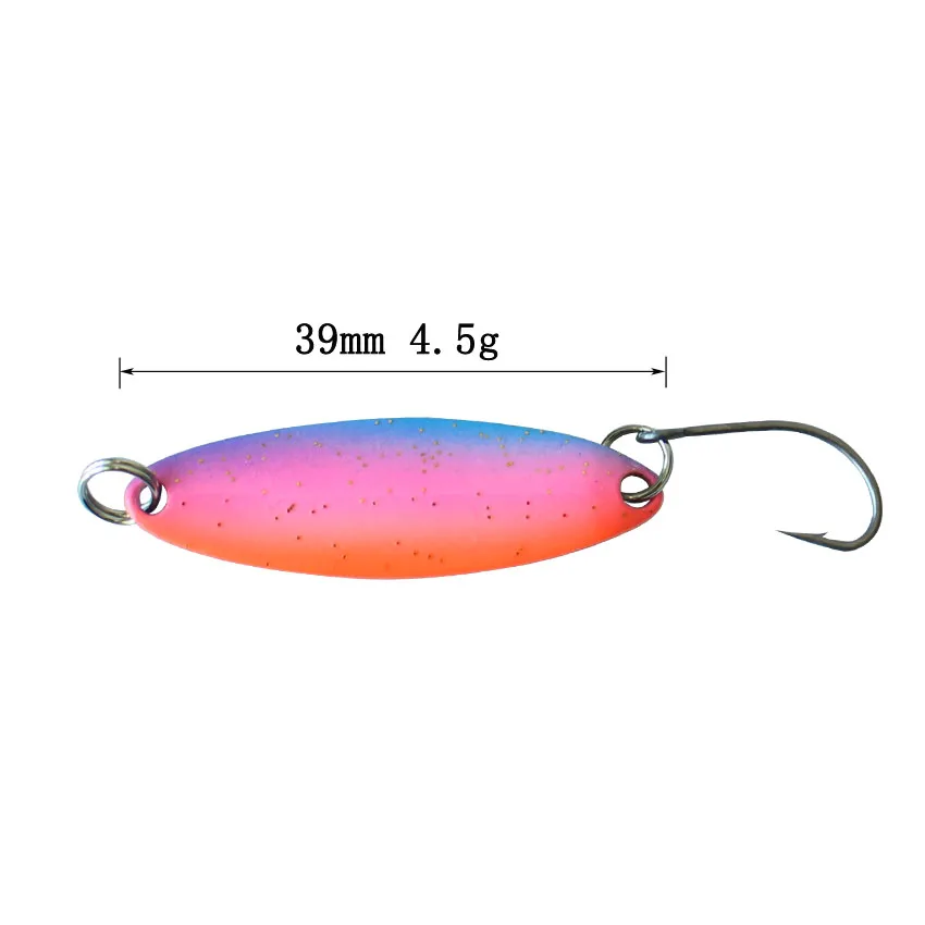 Wholesale Fishing Lures 39mm 4.5g 60pcs/lot Metal Fishing Spoon Lure Pesca Fishing Tackle Sinking Lure Double Painted Bait