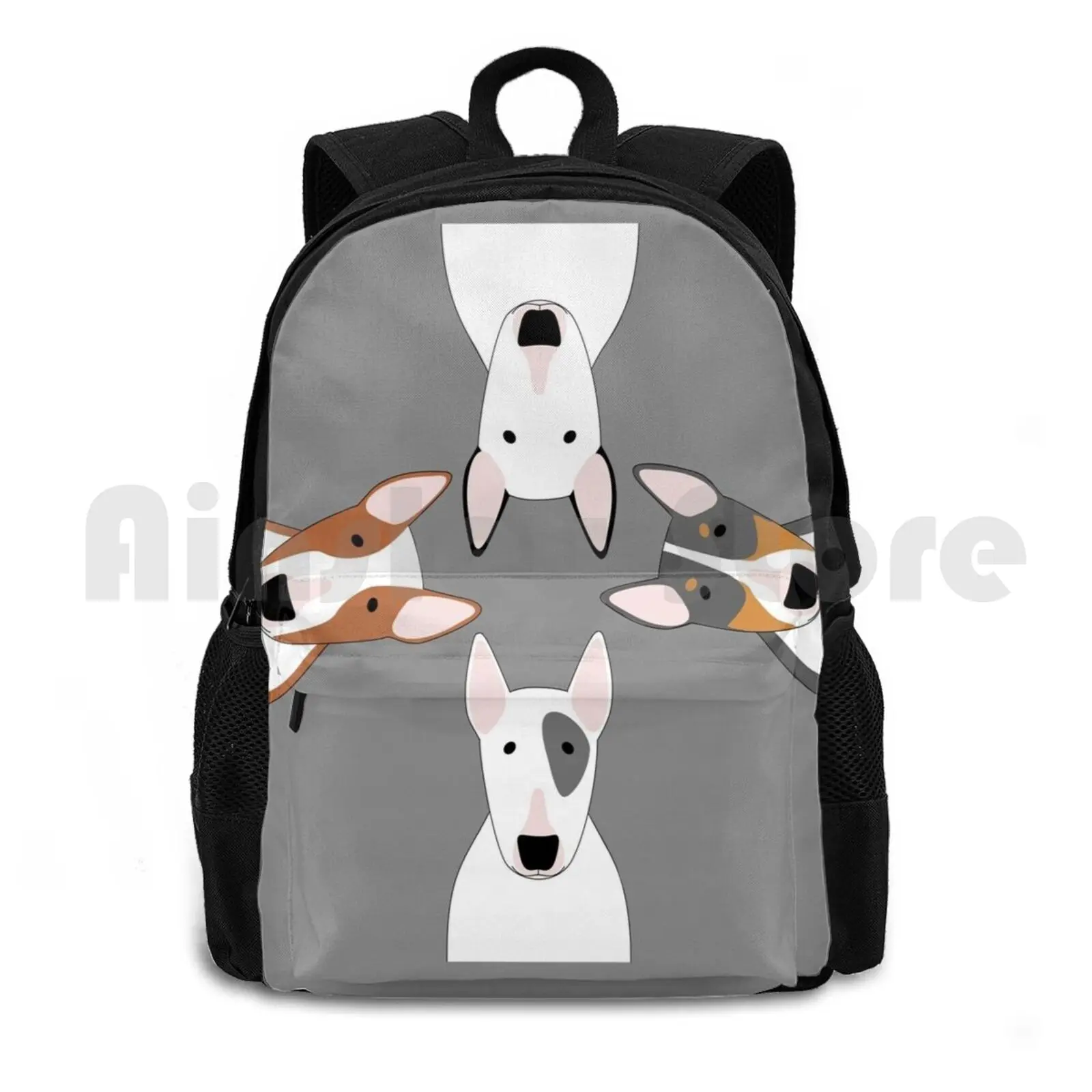 Bull Terrier Squad Outdoor Hiking Backpack Waterproof Camping Travel Dog Dogs Animal Pet Pets Bully Bull Terrier Funny Bull