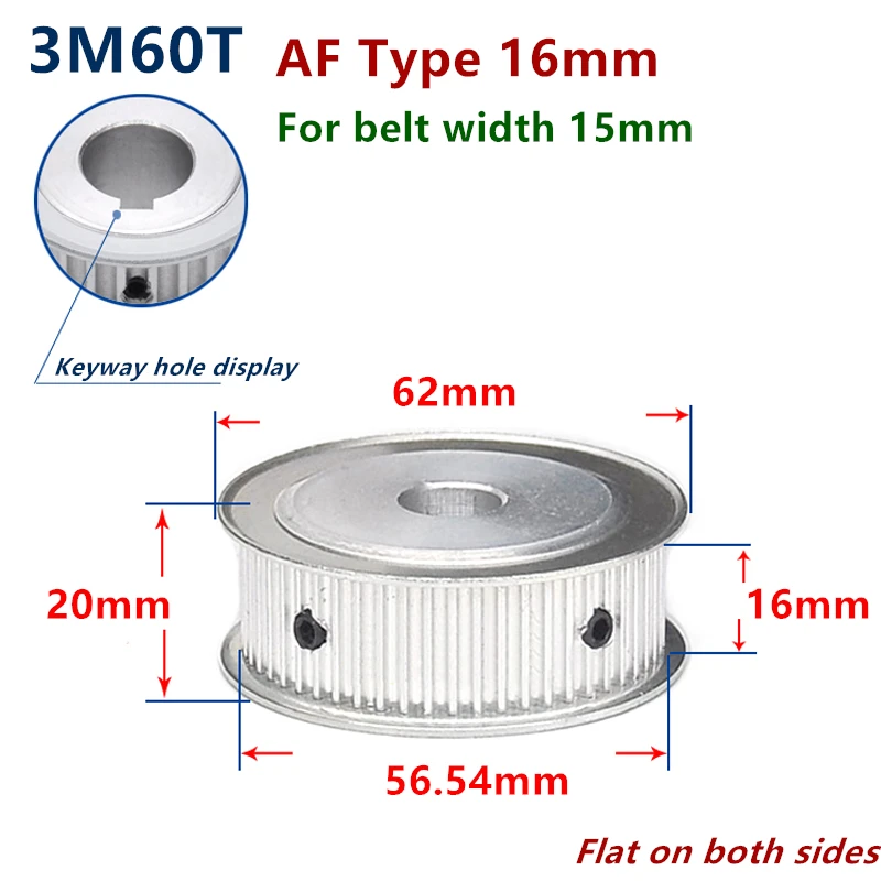 

Arc 60 Teeth HTD 3M Timing Pulley Bore 6-25mm for Width 15mm 3M Synchronous Belt HTD3M pulley gear wheel 60T 605Teeth