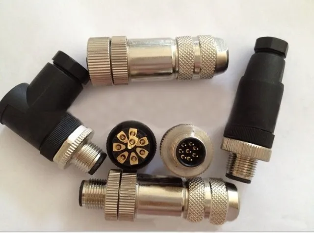 M12 aviation plug 4-core 5-core 8-core female sensor connector straight head male elbow optional abd code