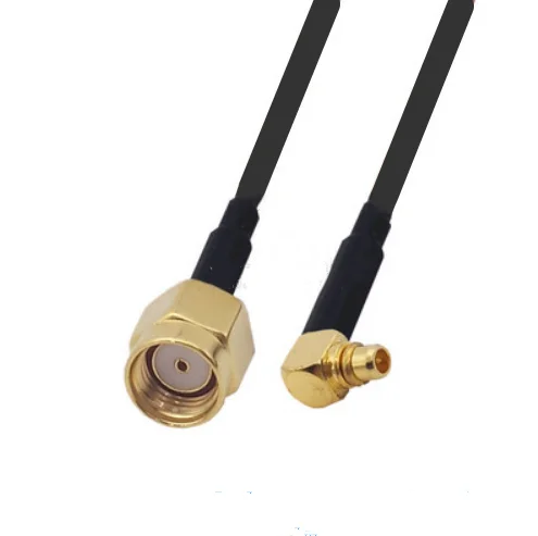 RP-SMA Male to MMCX Male Right Angle RF pigtail RG174 Jumper cable