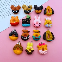 10pcs Hot Selling Resin Donut Charm Mouse Pendant for Keychain, Earring, Scrapbooking, DIY Making, Necklace