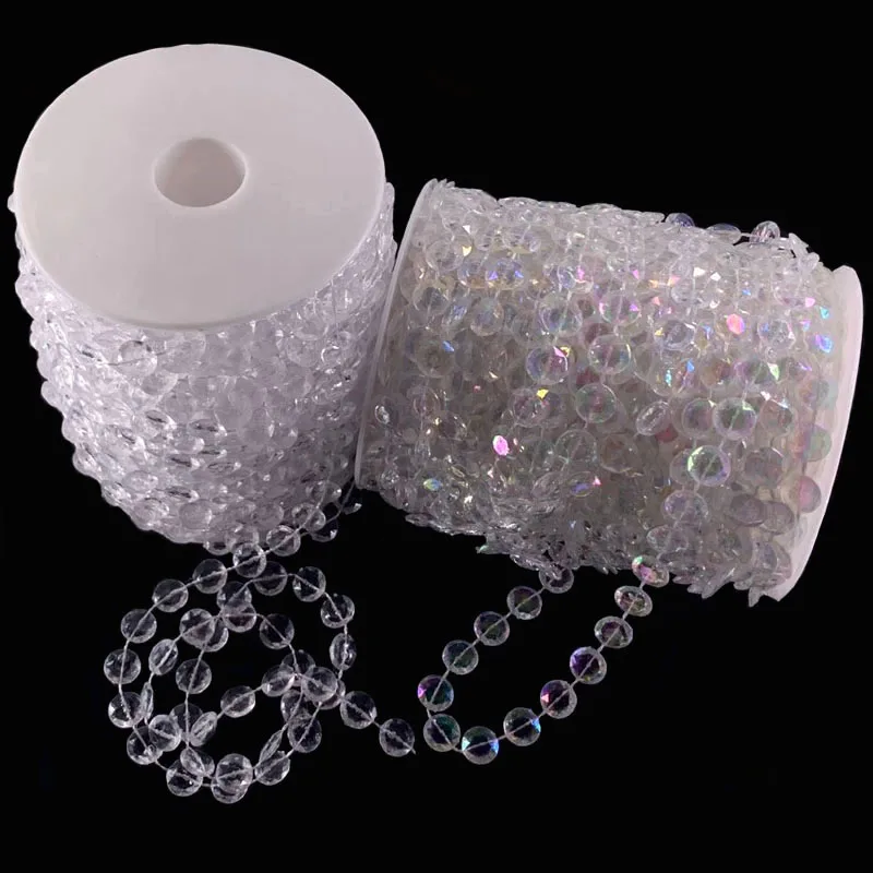 1M Plastic Beads Curtains Garland Diamond Acrylic String Bead DIY Wedding Home Hanging Party Jewelry Accessories 10mm