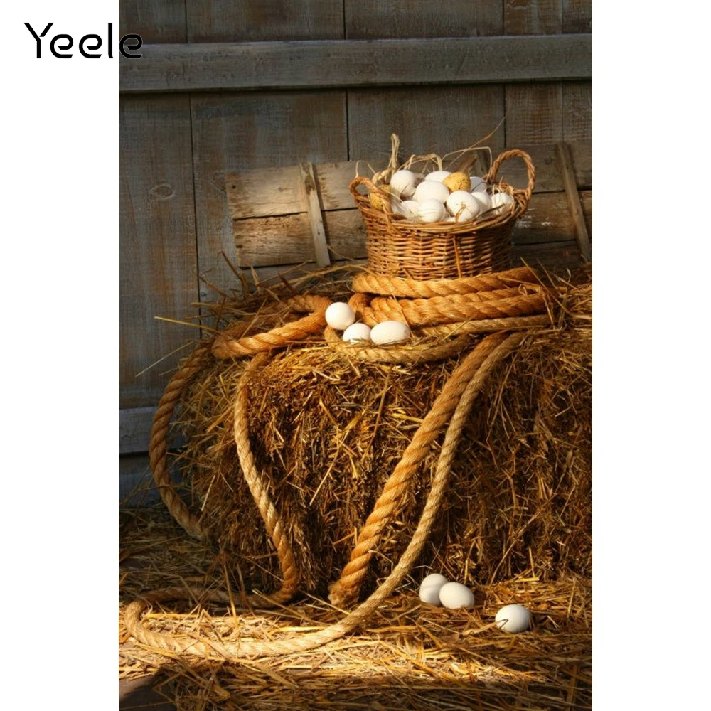 Yeele 가을 배경 농장 헛간 에그 헤이스택 신생아 베이비 샤워 어린이 생일 사진 배경 사진 스튜디오용