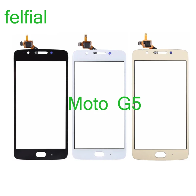 10Pcs/Lot For Motorola Moto G5 XT1672 XT1676 XT1670 Touch Screen Panel Sensor Digitizer Glass Lens Front LCD Outer Glass