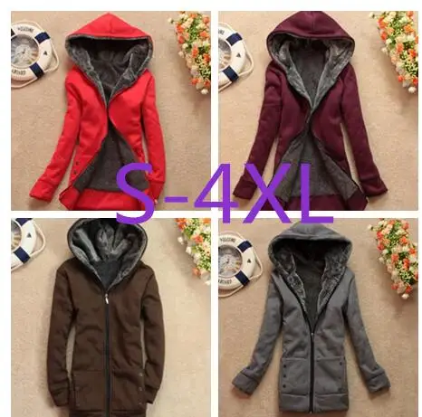 Women Hoodies Sweatshirts Autumn  Winter Women Casual Thick Velvet Fleece Warm Outwear Long Sleeve Zipper Coat Jackets