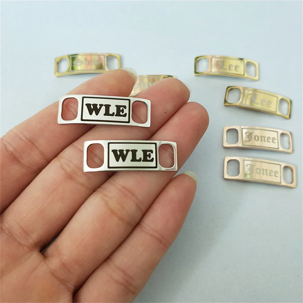 Slip-on Shoe Tag Kpop Custom Name Stainless Steel Jewelry Buckie Personalized Name Shoe-buckle For Women Men Accessories