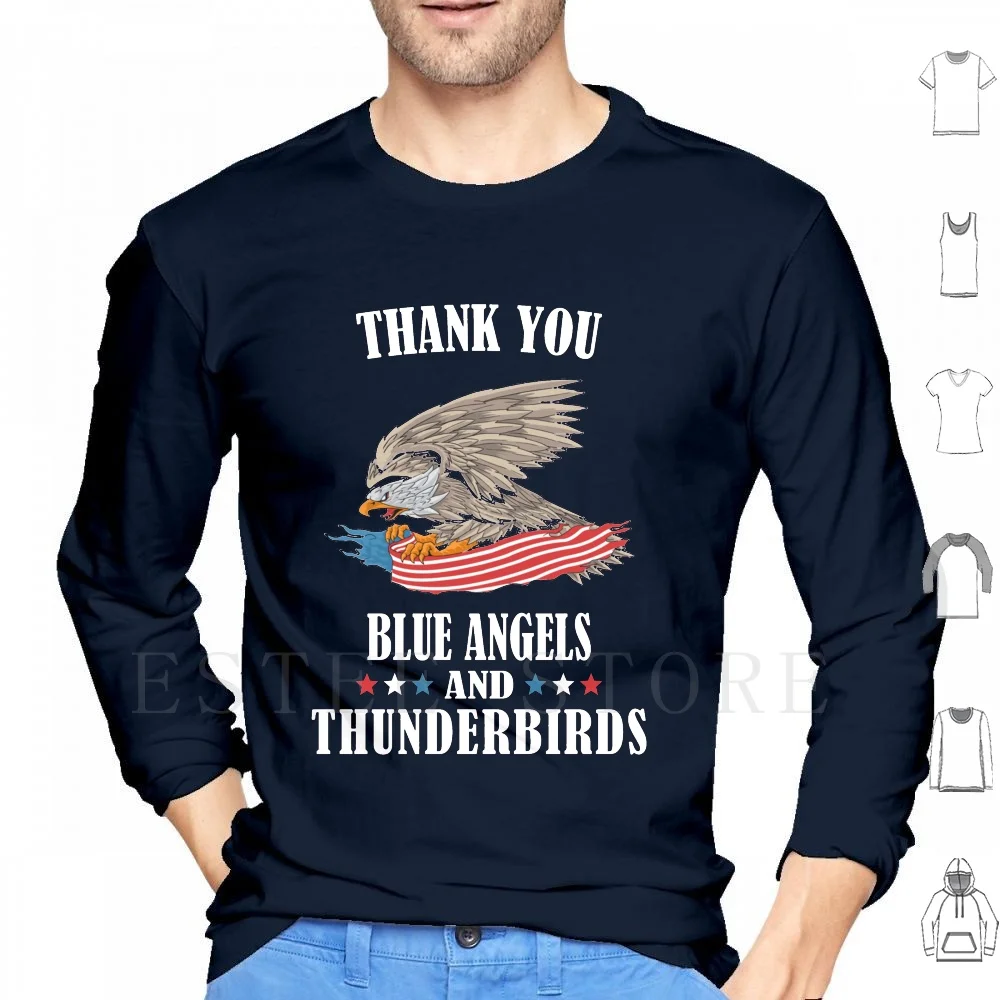 Thank You Blue Angels And-Air Force Hoodies Usa Pilot Air Force Fighter Jet Fly Fighter Pilot F 16 Falcon Jet