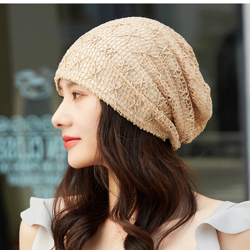 Autumn winter Ponytail Beanie hat Women Stretch Knitted Crochet Beanies cap Winter Hats Cap  For Women Warm Lady