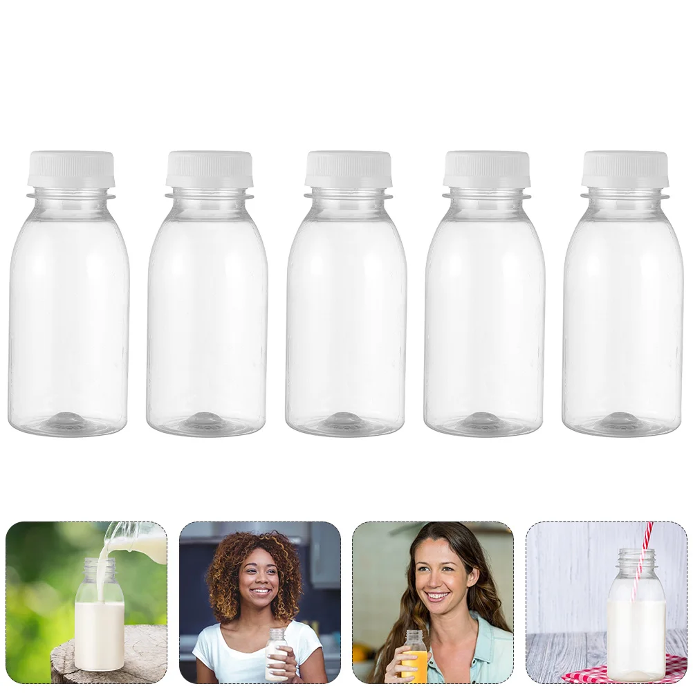 

10Pcs 350ML 200ML Transparent Plastic Milk Storage Bottles Beverage Juice Bottle For Outdoor Drinking Clear Water