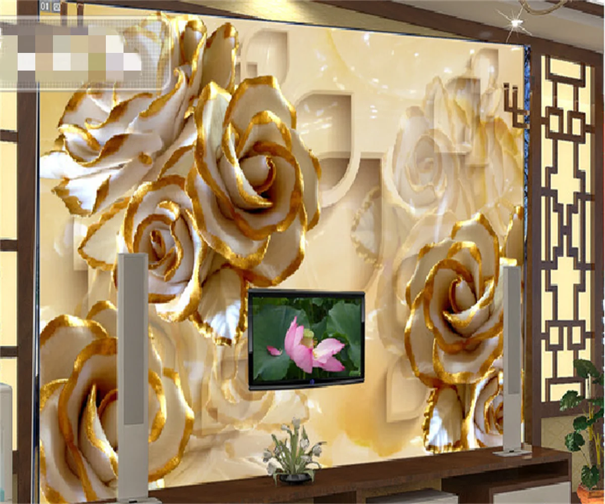 

Customize any size 3d wallpaper mural European rose flower photo wall painting living room theme hotel luxury decoration wall