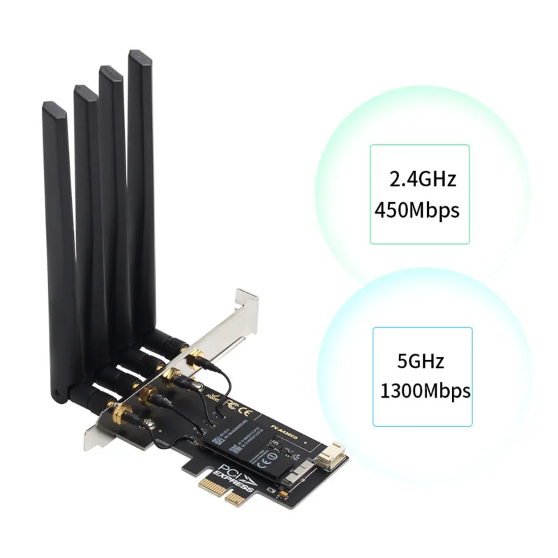 1750Mbps BCM94360CD PCIe Desktop Wifi Card 802.11ac Bluetooth 4.0 Bcm94360 Wireless Adapter For MacOS Hackintosh Dekstop PC