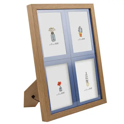 Four framed 5 inch 6 inch 7 inch children's Siamese photo frame wood grain baby photo frame combination wall Korean version of t