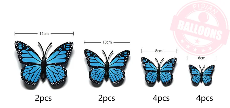 12 teile/satz PVC Simulation Monarch Schmetterling 3D Dekoration Schmetterling Hochzeit Festival Geburtstag Party Verschönerung Kreative Dekor – Detail 1
