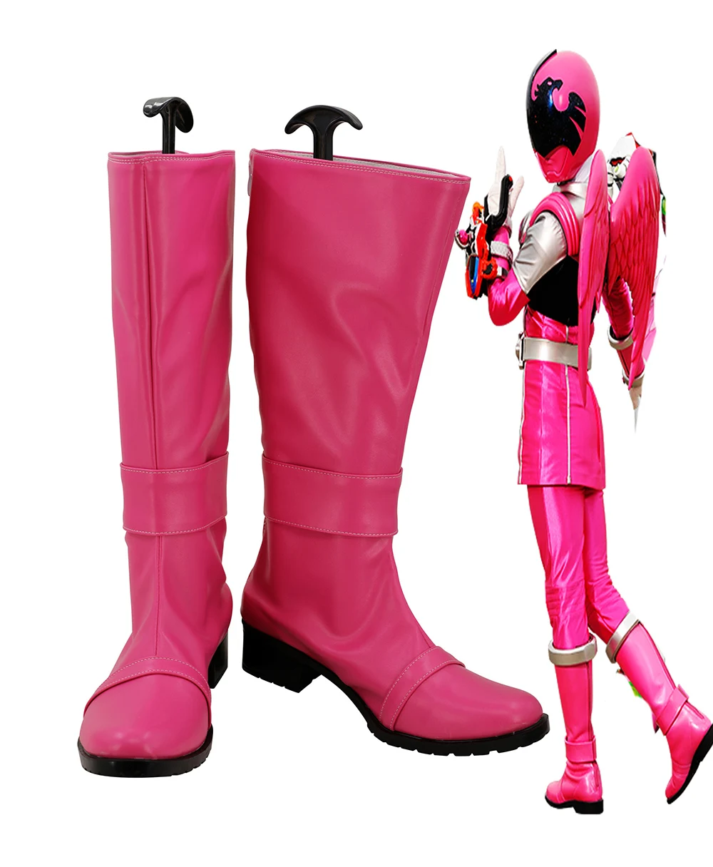 

Uchu Sentai Kyuranger Raptor 283 Cosplay Boots Pink Shoes Space Squadron Nine Ranger Cosplay Custom Made