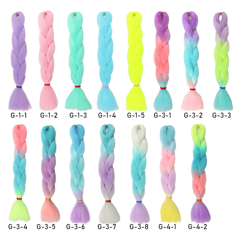 Desire for Hair 24inch 60cm Synthetic Hair extensions jumbo braiding hair colorful ombre glowing bling bling glitter 1 pack/lot