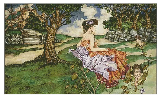 

Garden Lady under the Tree Woman Cross Stitch Kits Needlework 14CT Unprinted Embroidery Top Quality DIY Handmade Decoration