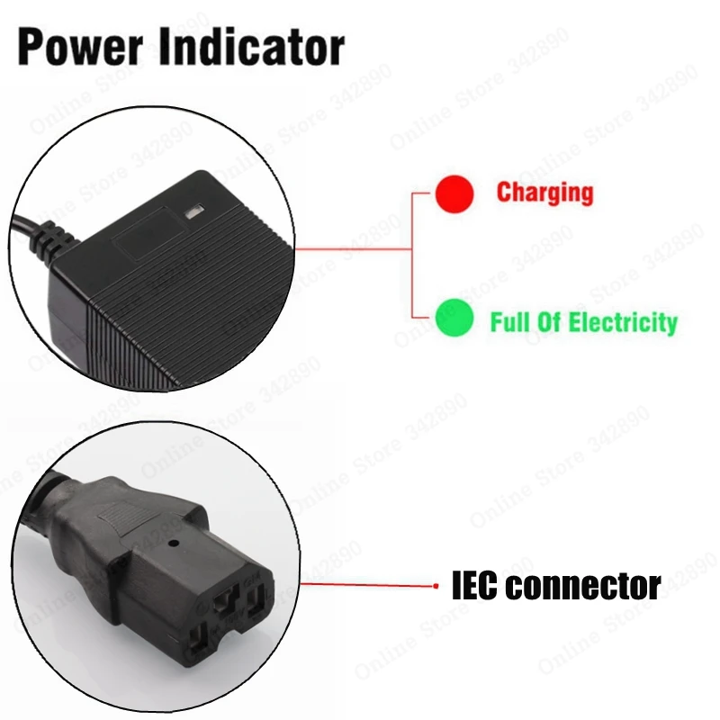 67.2V 2A lithium battery charger for 60V lithium-ion battery  charger with computer connector IEC connector