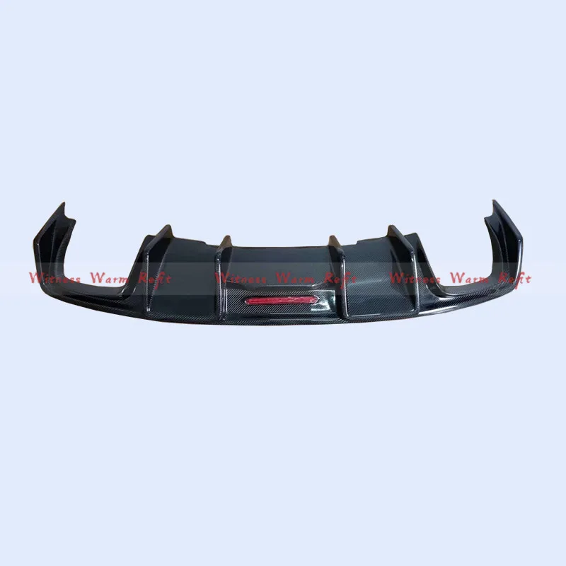 Car Rear Bumper Diffuser Lip Spoiler for Audi A5 S-line S5 Sedan 4 Door 2012-2016 Carbon Fiber Frp Diffuser with Led Light