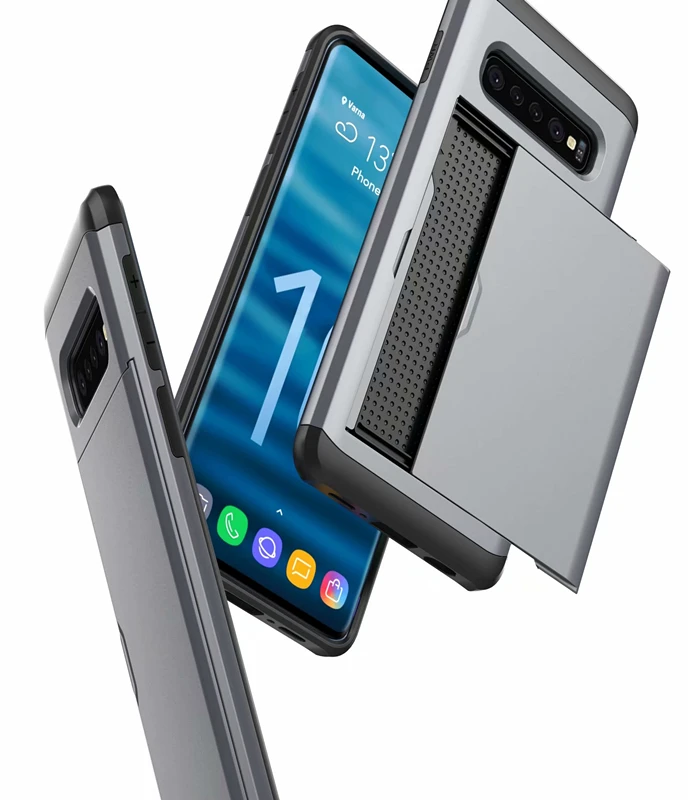 For Samsung Galaxy Note 10 Plus S10 E 5G S9 S8 Case Hybrid Tough Slide Wallet Card Storage Armor Cover For Note 8 9