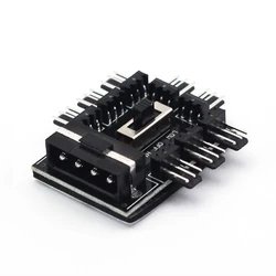 OULLX 1 to 8 3Pin Fan Hub Pwm Sata Molex Splitter PC Mining Cable 12V Power Suppply Cooler Cooling Speed Controller 4PIN Adapter