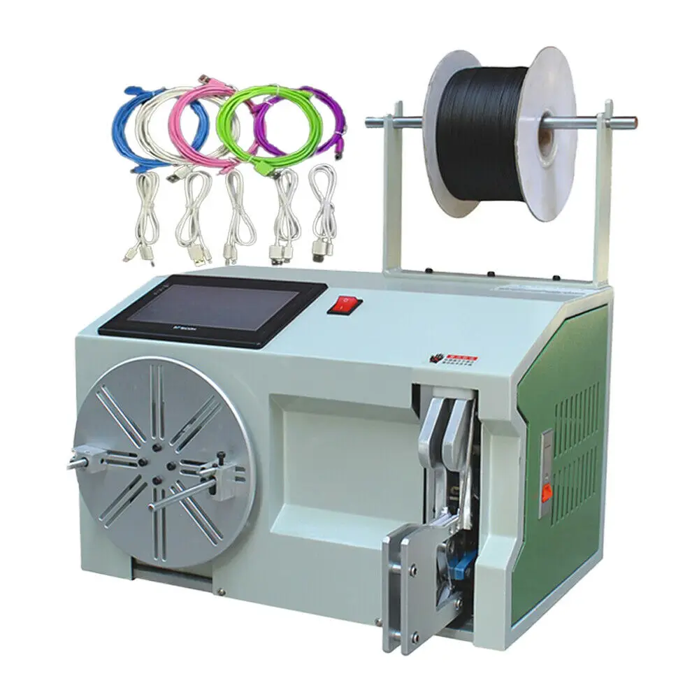 Digital Electric Automatic Cable Wire Coil Winding Binding Machine with Touch Screen 110V/220V 40-80 /18-45 /5-30mm