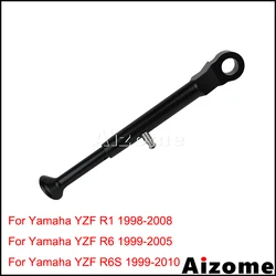 Motorcycle Black Side Stand For Yamaha YZF R1 R6 R6S Adjustable Kickstand T-6 Aluminum Kick Stand