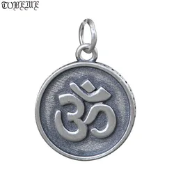 Real 925 Silver Tibetan Pendant vintage sterling silver OM Dorje Pendant Buddhist Good Luck Pendant