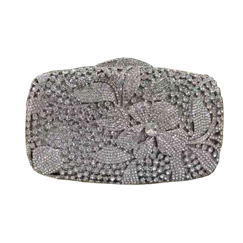 

The New Italian Flower-shaped Crystal Metal Clutch Design Clutch Is Suitable for Ladies' Bags for Party Banquets