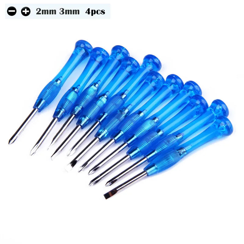 (4pcs/ set) 2mm 3mm mini Phillips Slotted Screwdriver Cross Flat Screwdriver set Screw Driver Repair Tool Kit mini Screwdrivers