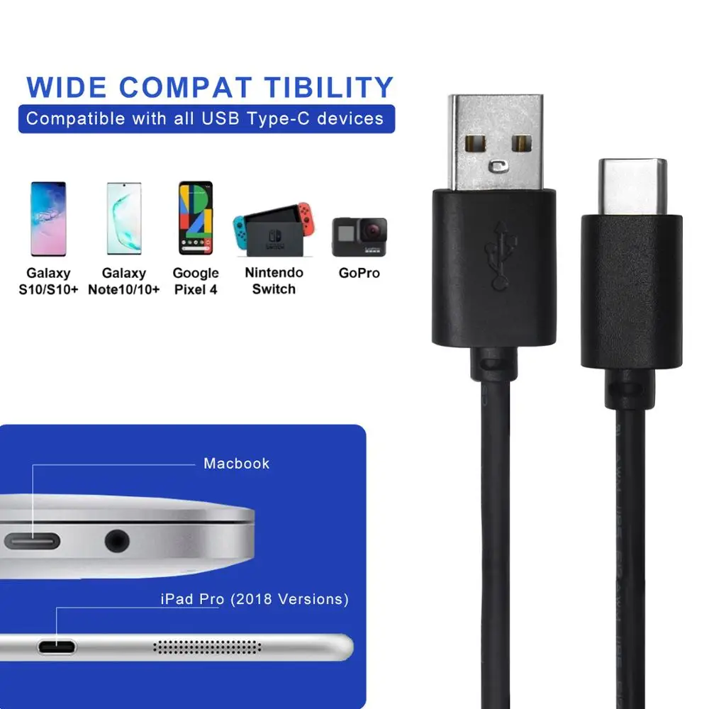 10 개/몫 3A 2.4M USB 타입 C 마그네틱 충전기 케이블 닌텐도 스위치에 대 한 빠른 충전 케이블 삼성 갤럭시 S9 S10 화웨이 P30